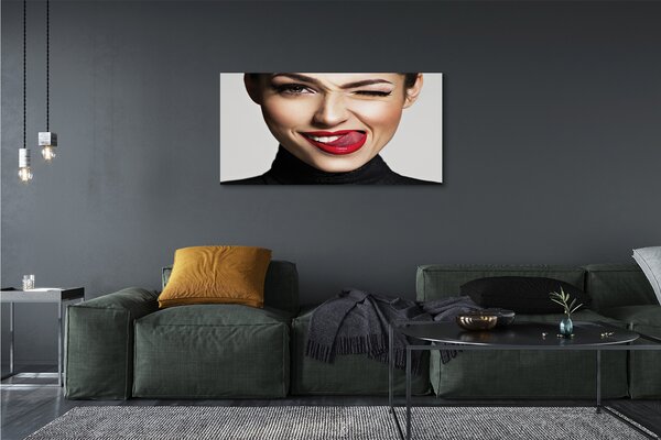 Tablouri canvas buze rosii Femeie