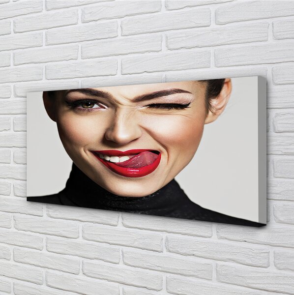 Tablouri canvas buze rosii Femeie