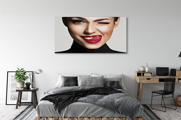 Tablouri canvas buze rosii Femeie