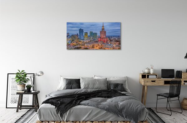 Tablouri canvas Varșovia Panorama apus de soare