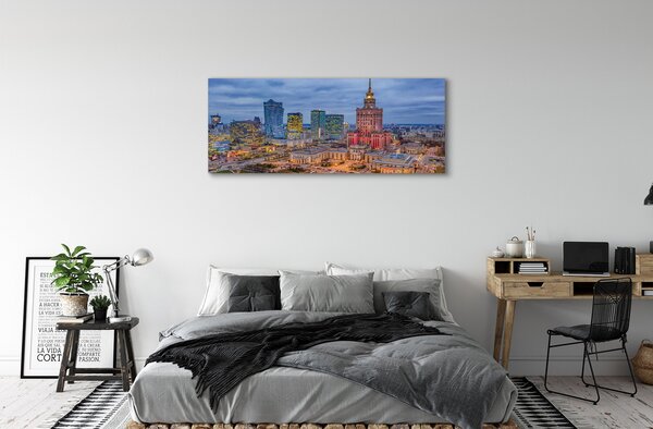 Tablouri canvas Varșovia Panorama apus de soare