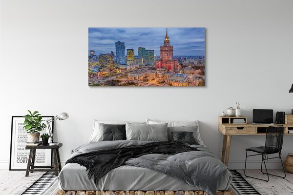 Tablouri canvas Varșovia Panorama apus de soare