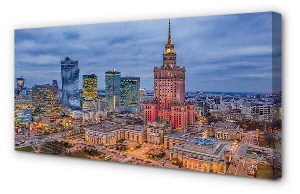 Tablouri canvas Varșovia Panorama apus de soare