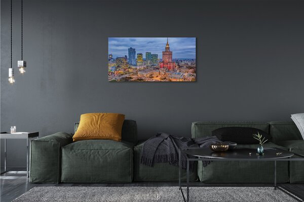 Tablouri canvas Varșovia Panorama apus de soare