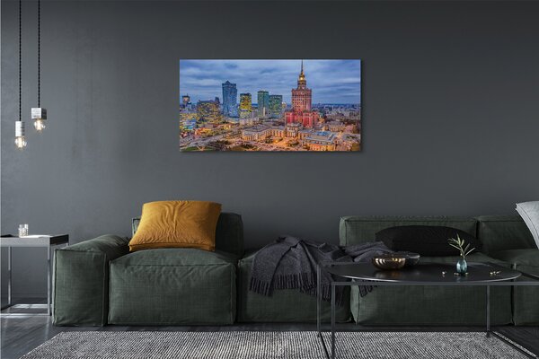 Tablouri canvas Varșovia Panorama apus de soare