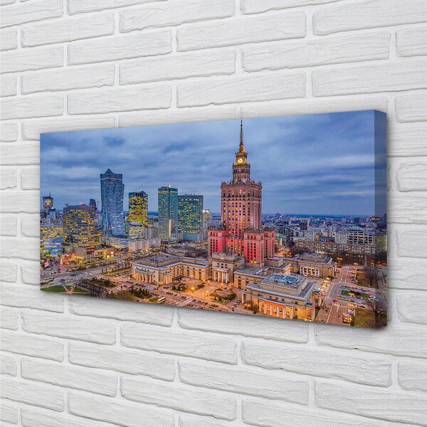 Tablouri canvas Varșovia Panorama apus de soare