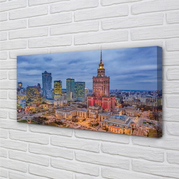 Tablouri canvas Varșovia Panorama apus de soare