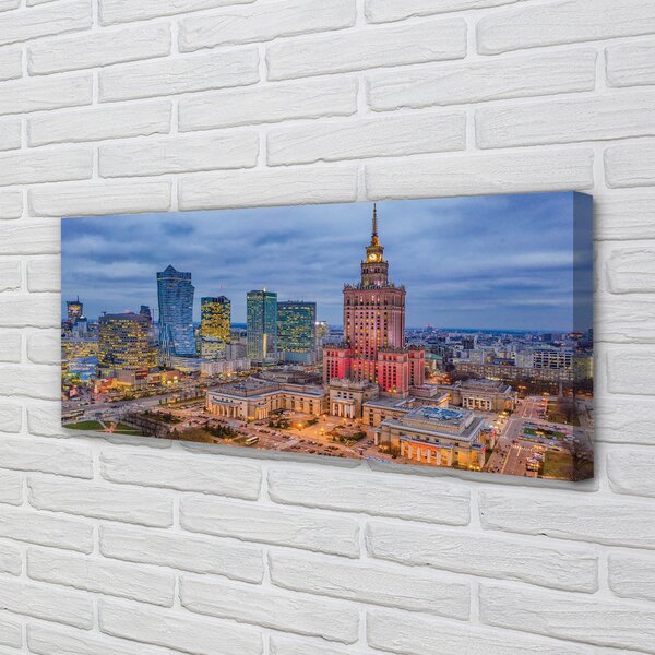Tablouri canvas Varșovia Panorama apus de soare