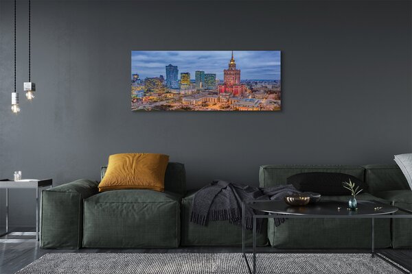 Tablouri canvas Varșovia Panorama apus de soare