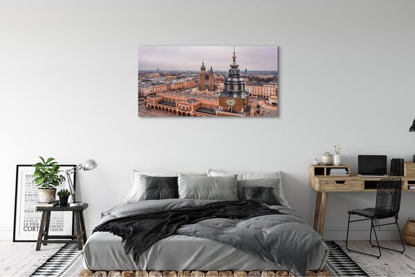 Tablouri canvas Cracovia Panorama bisericilor de iarnă