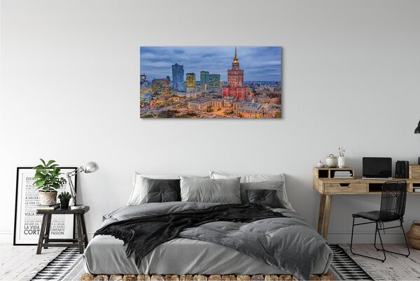 Tablouri canvas Varșovia Panorama apus de soare