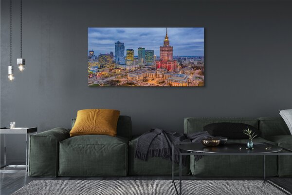 Tablouri canvas Varșovia Panorama apus de soare