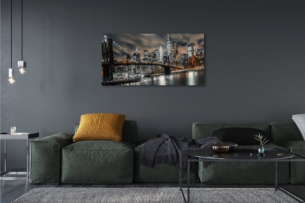 Tablouri canvas Podul noapte panorama