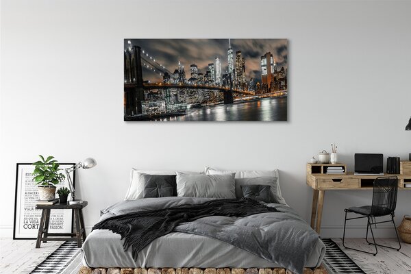Tablouri canvas Podul noapte panorama