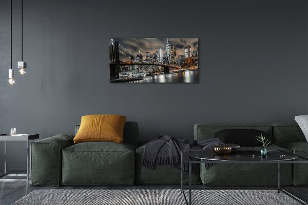 Tablouri canvas Podul noapte panorama