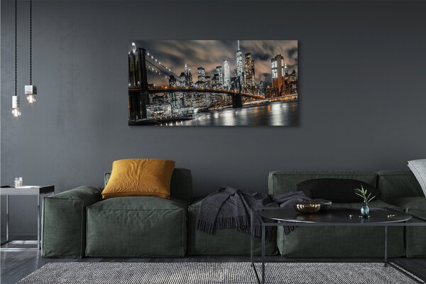 Tablouri canvas Podul noapte panorama