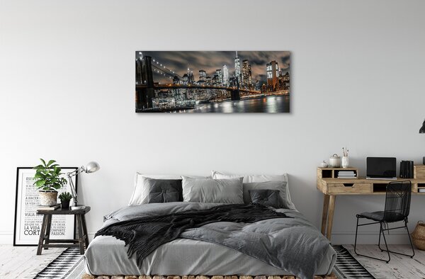 Tablouri canvas Podul noapte panorama