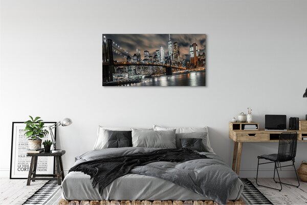 Tablouri canvas Podul noapte panorama