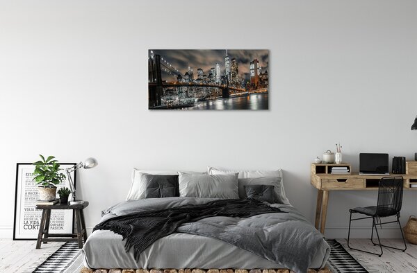 Tablouri canvas Podul noapte panorama