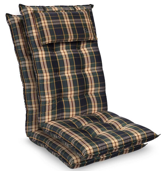 Blumfeldt Sylt, pernă tapițată, pernă pentru scaun, spătar mai înat, poliester, 50 × 120 × 9 cm, 2 × pernă