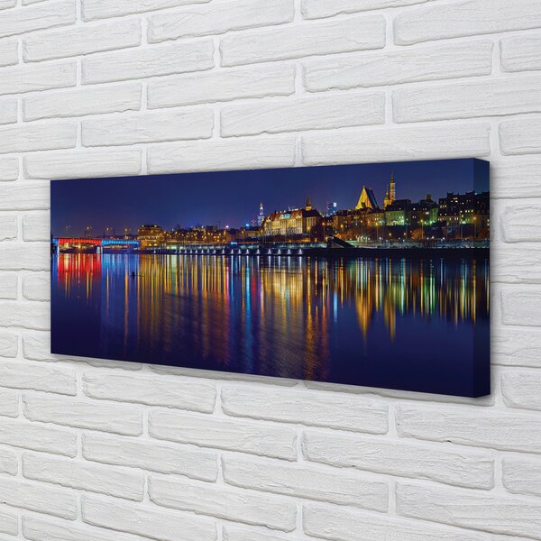 Tablouri canvas pod Varșovia oraș noapte River