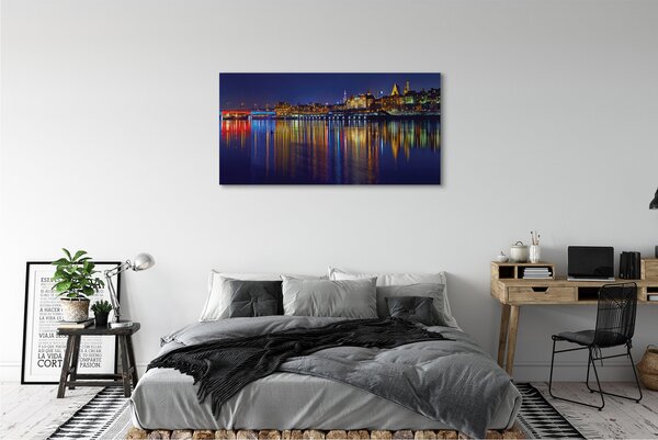 Tablouri canvas pod Varșovia oraș noapte River