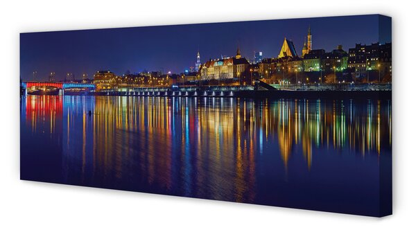 Tablouri canvas pod Varșovia oraș noapte River