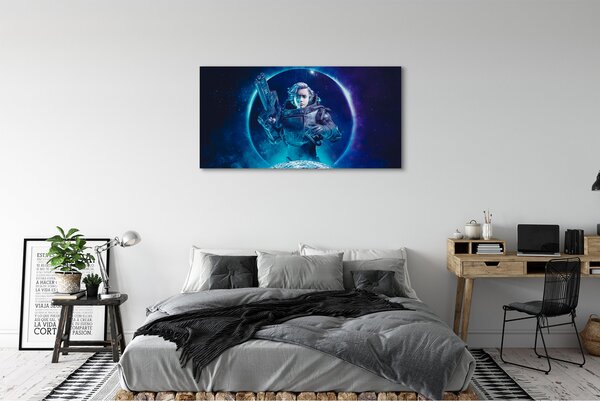 Tablouri canvas Spațiu femeie luna