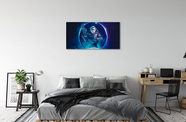 Tablouri canvas Spațiu femeie luna