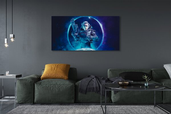 Tablouri canvas Spațiu femeie luna