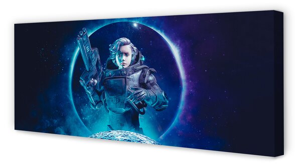 Tablouri canvas Spațiu femeie luna