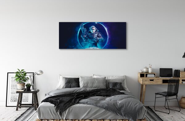 Tablouri canvas Spațiu femeie luna
