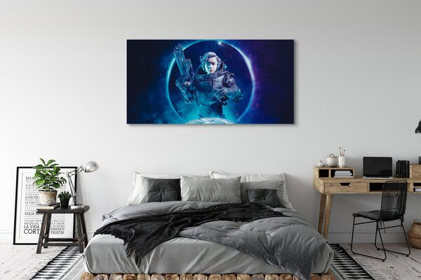 Tablouri canvas Spațiu femeie luna
