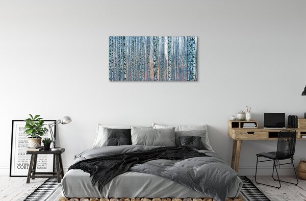 Tablouri canvas Birch apus de soare pădure