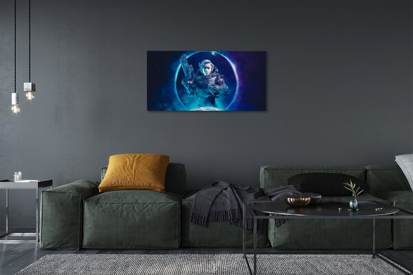 Tablouri canvas Spațiu femeie luna