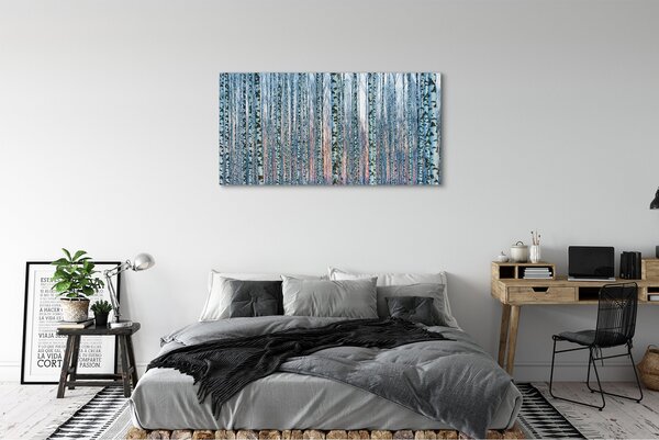 Tablouri canvas Birch apus de soare pădure