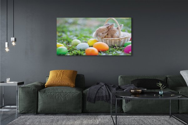 Tablouri canvas iepuri ouă