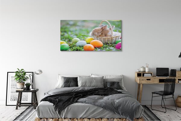 Tablouri canvas iepuri ouă