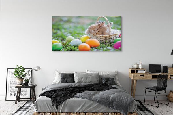 Tablouri canvas iepuri ouă
