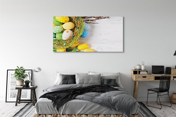 Tablouri canvas lalele pe bază de ouă