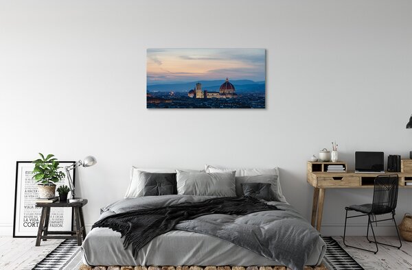 Tablouri canvas Italia Catedrală noapte panorama