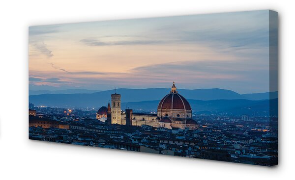 Tablouri canvas Italia Catedrală noapte panorama