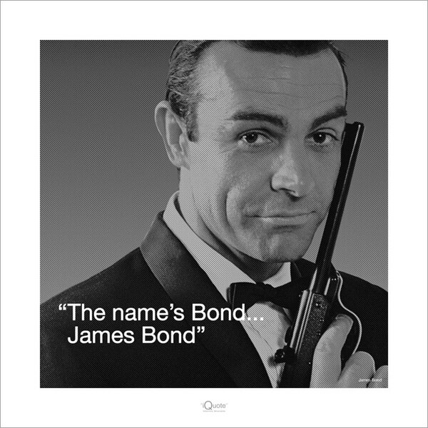 Imprimare de artă James Bond 007 - Iquote, (40 x 40 cm)
