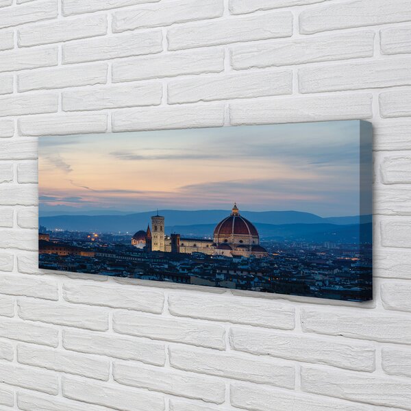 Tablouri canvas Italia Catedrală noapte panorama