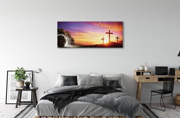 Tablouri canvas Cruci pestera apus de soare