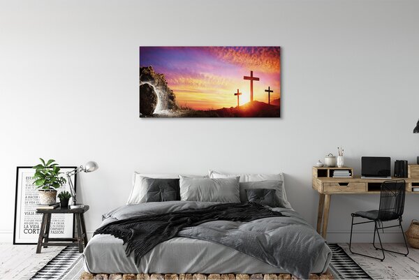 Tablouri canvas Cruci pestera apus de soare