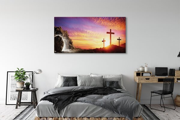 Tablouri canvas Cruci pestera apus de soare