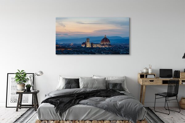 Tablouri canvas Italia Catedrală noapte panorama