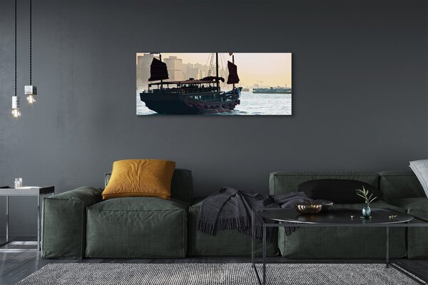 Tablouri canvas Cerul navă de mare oraș