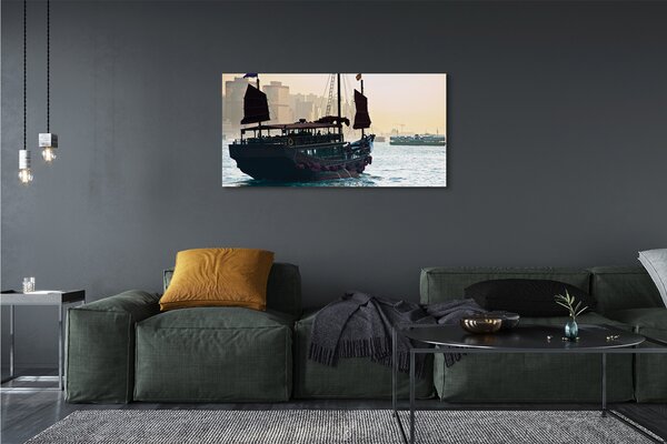 Tablouri canvas Cerul navă de mare oraș